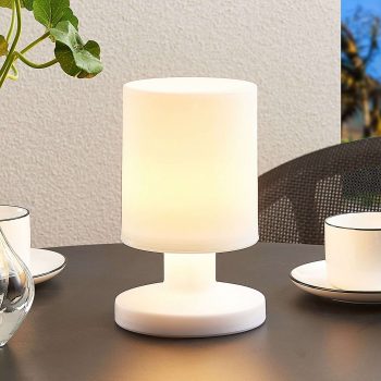 Lindby Grisella stolná LED lampa s batériou, IP44