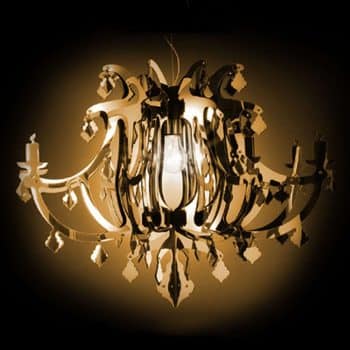 Slamp Ginetta – dizajnérska závesná lampa, zlatá - Image 2