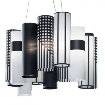 Slamp La Lollo Medium závesná lampa, čierna/biela