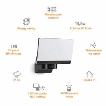 STEINEL XLED Home 2 SL exteriérové bodové, čierna - Image 2