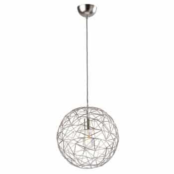 Závesná lampa Cage z kovu, strieborno-sivá Ø 45 cm - Image 2