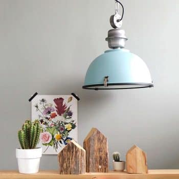 Svetlomodrá priemyselná závesná lampa Bikkel - Image 2