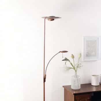 Stojaca LED lampa Zenith bronzovej farby, stmievač - Image 2