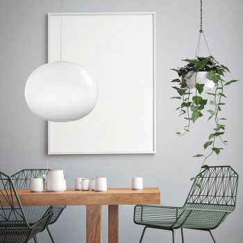 Biela guľová závesná lampa Aria 45 cm - Image 2