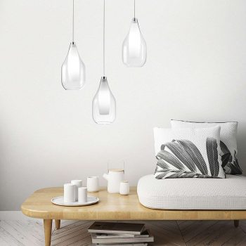 Závesná lampa Drop troj-plameňová biela - Image 2