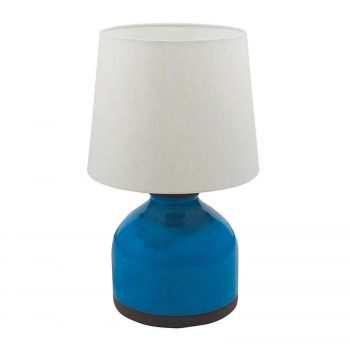 Terakotová stolná lampa Oli s bielym tienidlom
