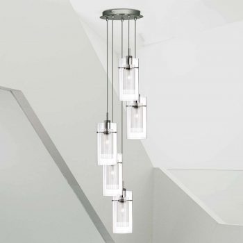 Závesná lampa Duo 1 okrúhla päť-plameňová