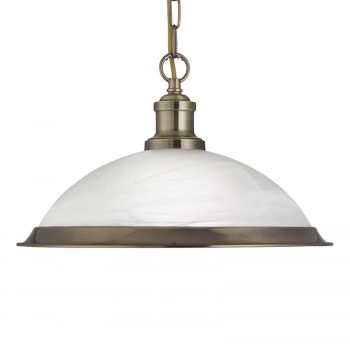 Sklenená závesná lampa Bistro, 1pl, antická mosadz - Image 2