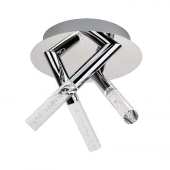 Troj-plameňové stropné LED svietidlo Flush IP44