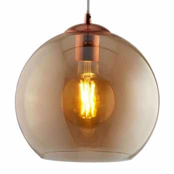 Závesná lampa Balls jantárová sklenená guľa