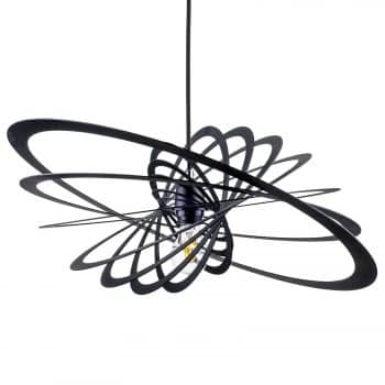 Závesná lampa Planet, kruhy kruhová čierna