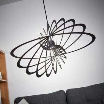 Závesná lampa Planet, kruhy elipsovitá, čierna - Image 2