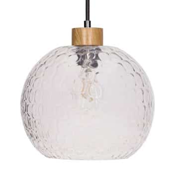 Závesná lampa Svea dezénovaná dub kábel antracit