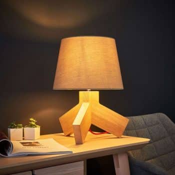 S červeným káblom – drevená stolná lampa Tilda - Image 2