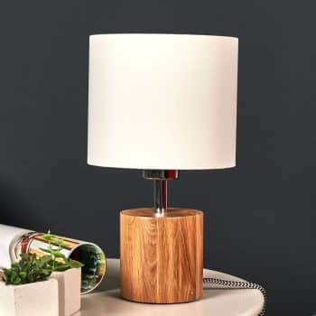 Stolná lampa Trongo, valec olejovaný, tienidlo - Image 2