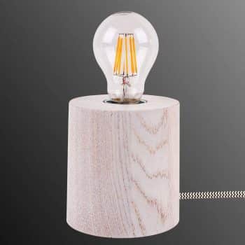 Stolná lampa Trongo valec biely kábel čiernobiely - Image 2