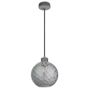 Clean – závesná lampa so sklenenou guľou a betónom