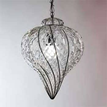 Závesná lampa Goccia ručne fúkaná číra - Image 2