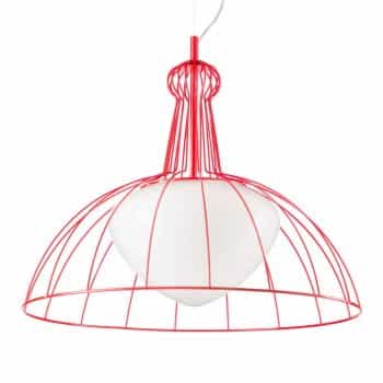 Červená dizajnová závesná lampa Lab made in Italy