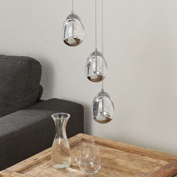 Závesné LED svietidlo Rocio 3-plameňové v chróme - Image 2