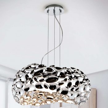 Závesné LED svietidlo Narisa 47 cm lesklý chróm - Image 2