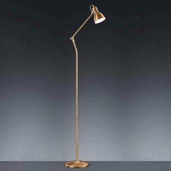 Stojaca lampa Keali výškovo nastaviteľná mosadz