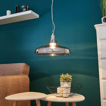 Sklenená závesná lampa Dover, dymová sivá - Image 2