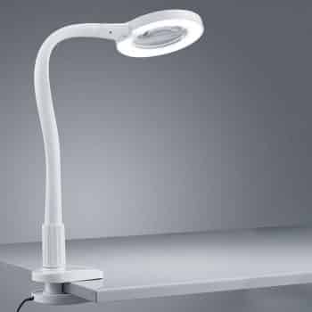 V bielej – upínacia LED lampa s lupou Lupo - Image 2