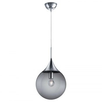 Závesná lampa Midas zo skla, Ø 30 cm, dymová - Image 2