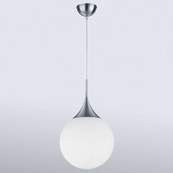 Závesná lampa Midas zo skla, Ø 30 cm, biela - Image 2