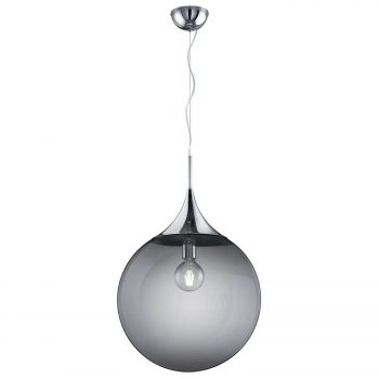 Závesná lampa Midas zo skla, Ø 45 cm, dymová - Image 2