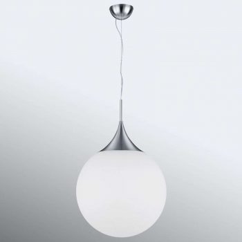 Závesná lampa Midas zo skla, Ø 45 cm, biela - Image 2