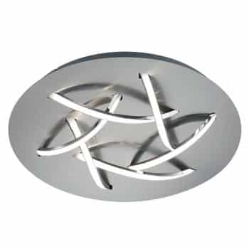 Stropné LED svietidlo Dolphin, nikel, Ø 45 cm
