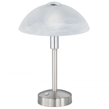 Stolná LED lampa Donna dotykový stmievač nikel