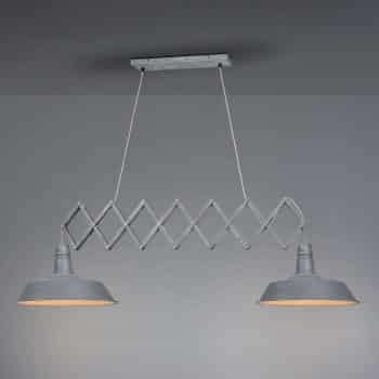 Závesná lampa Detroit 2-plameňová betónovo-sivá - Image 2