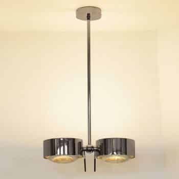 2-pl. stropné svietidlo PUK SIDES, chróm, 30 cm - Image 2