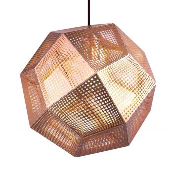 Tom Dixon Etch – geometrická závesná lampa meď