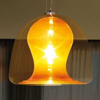 Závesná lampa Naranza krištáľová Ø 57 cm oranžová