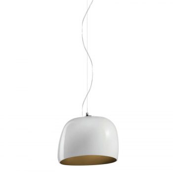 Závesná lampa Surface Ø 27 cm, E27 biela/hnedá - Image 2