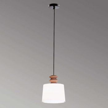 Závesná lampa Eduardo zo skla s dreveným prvkom - Image 2