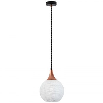 Biela sklenená závesná lampa Fiona, 1-plameňová - Image 2