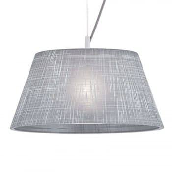 Sivá sklenená závesná lampa Ester, ľanový dizajn