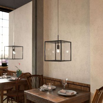 Závesná lampa Beyza tvar lucerny 1-pl