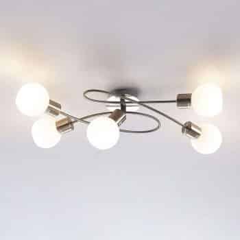 Stropné LED svietidlo Elaina 5pl podlhovasté nikel