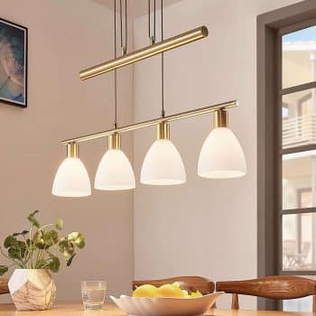 Jedálenská závesná lampa Simeon matná mosadz - Image 2