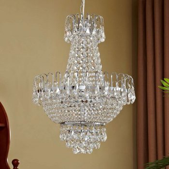 Lesklá krištáľová závesná lampa Casparia - Image 2
