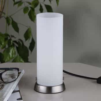 Valcovitá stolná LED lampa Andrew zo skla - Image 2