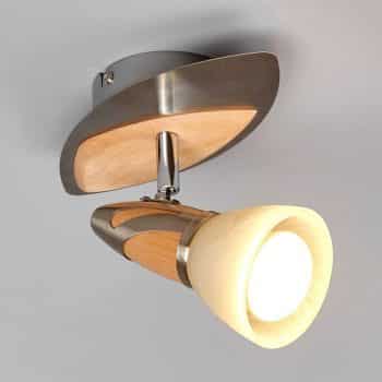 Bodové svetlo Marena drevené aplikácie E14 R50 LED