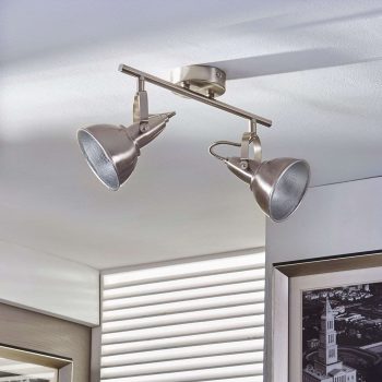 Stropné svietidlo Julin 2 tienidlá na lampu nikel - Image 2