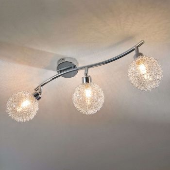 Stropné LED svietidlo Ticino, 3-plameňové dlhé
